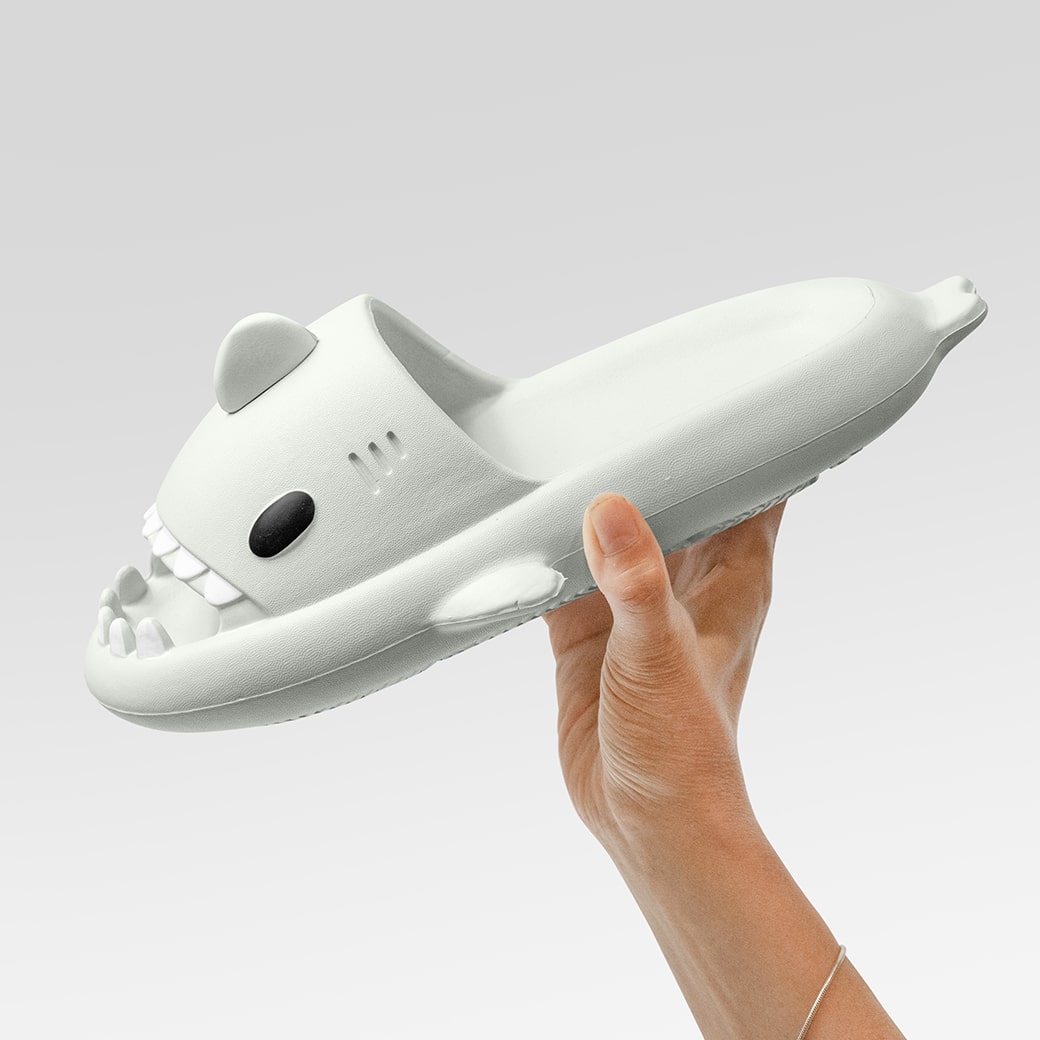 Shark Slides: Ultra-Soft, Non-Slip, Quick-Dry, Fun Open-Toe Cloud Comfort Sandals