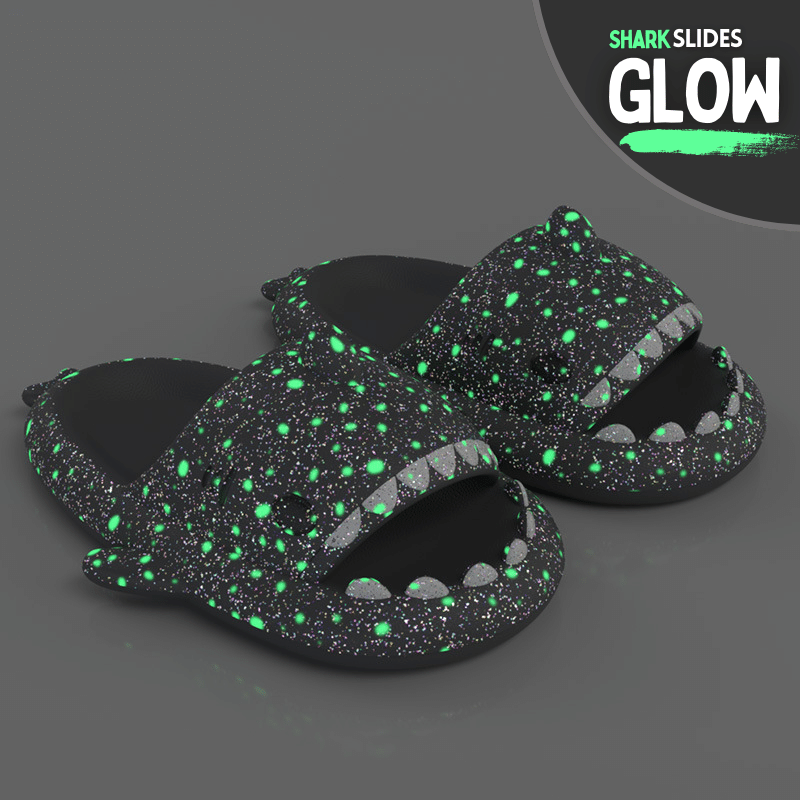 Glow-in-the-Dark Shark Slides: Limited Edition, Comfortable, Fun, and Durable Footwear