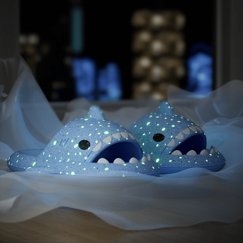 Glow-in-the-Dark Shark Slides: Limited Edition, Comfortable, Fun, and Durable Footwear